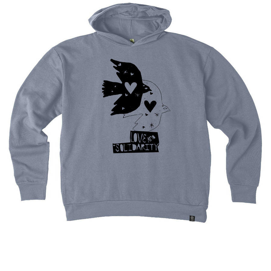 Love and Solidarity, a Basalt Grey Reclaimist Pullover Hoodie