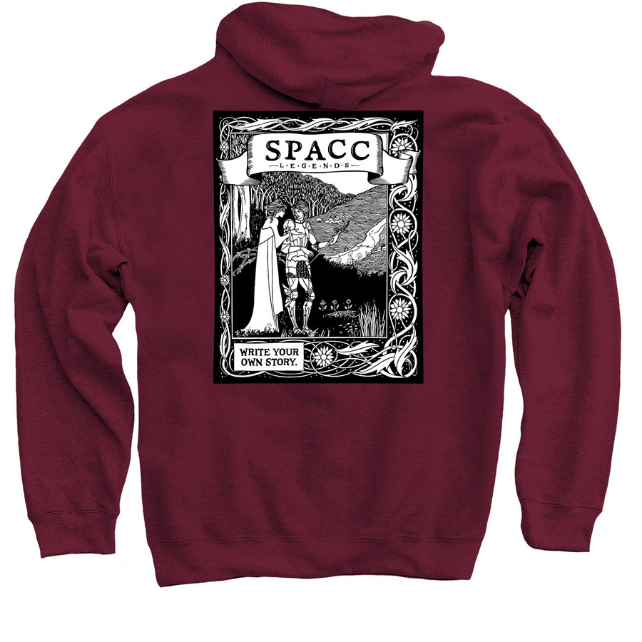 ADULT Pullover Hoodie, a Maroon Pullover Hoodie (back-view)