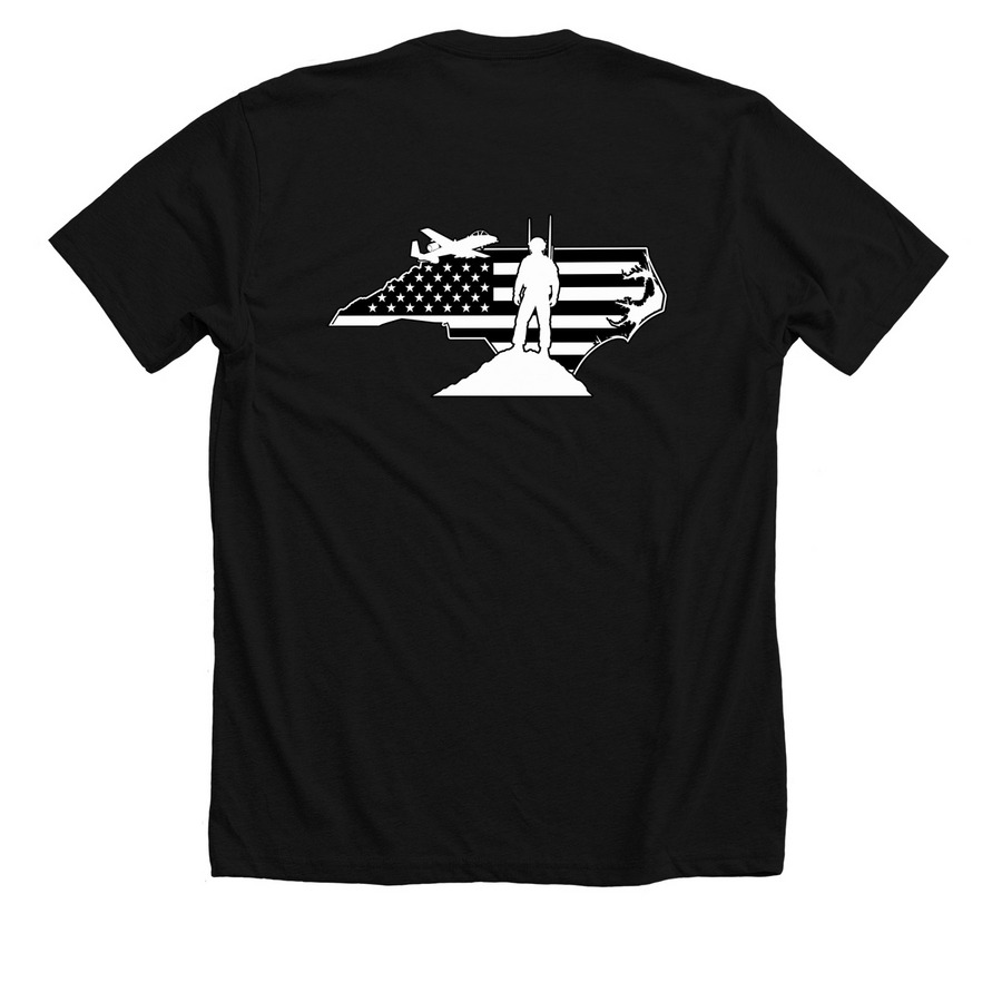 The WEZ, a Solid Black Blend Premium Unisex Tee (back-view)