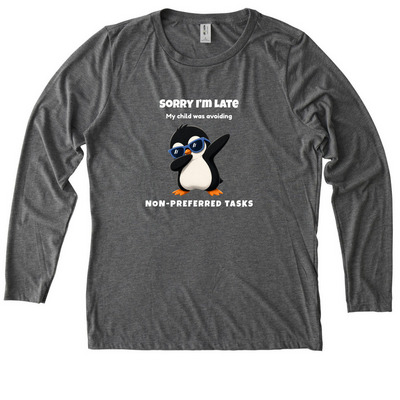 Sorry I'm Late, a Aluminum Grey Allmade Eco Triblend Women?s Long Sleeve Tee