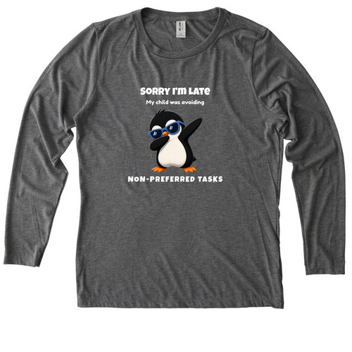 Sorry I'm Late, a Aluminum Grey Allmade Eco Triblend Women?s Long Sleeve Tee