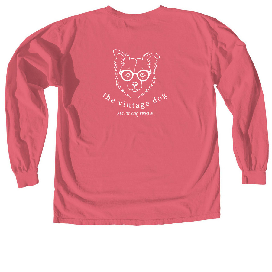 In my dog mom era, a Watermelon Comfort Colors Long Sleeve Tee (back-view)