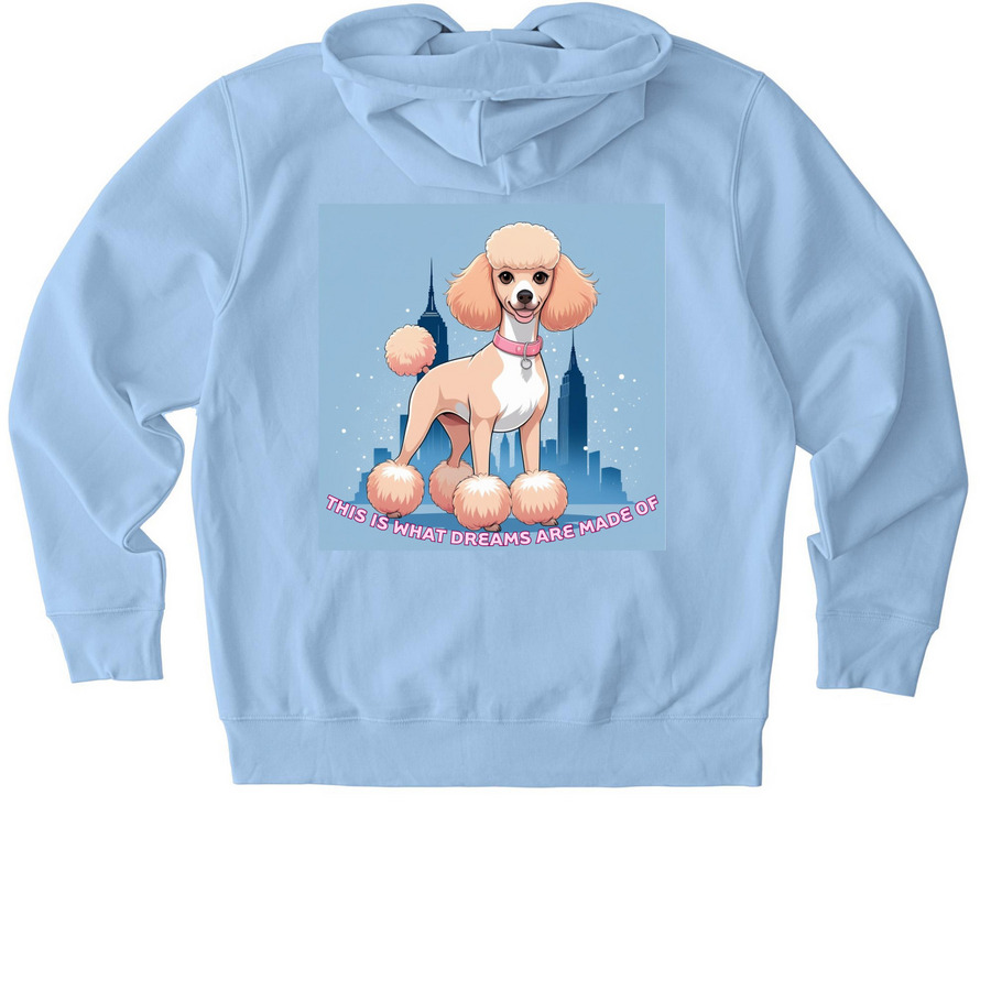What Dreams Are Made Of, a Blue Soul Stanley/Stella Unisex Cultivator 2.0 Zip Up Pullover Hoodie (back-view)