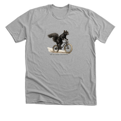off to cause a kerfuffle., a Athletic Heather Premium Unisex Tee