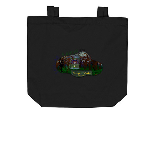 Laissez Faire Streetcar Tote, a Black Organic Cotton Tote Bag