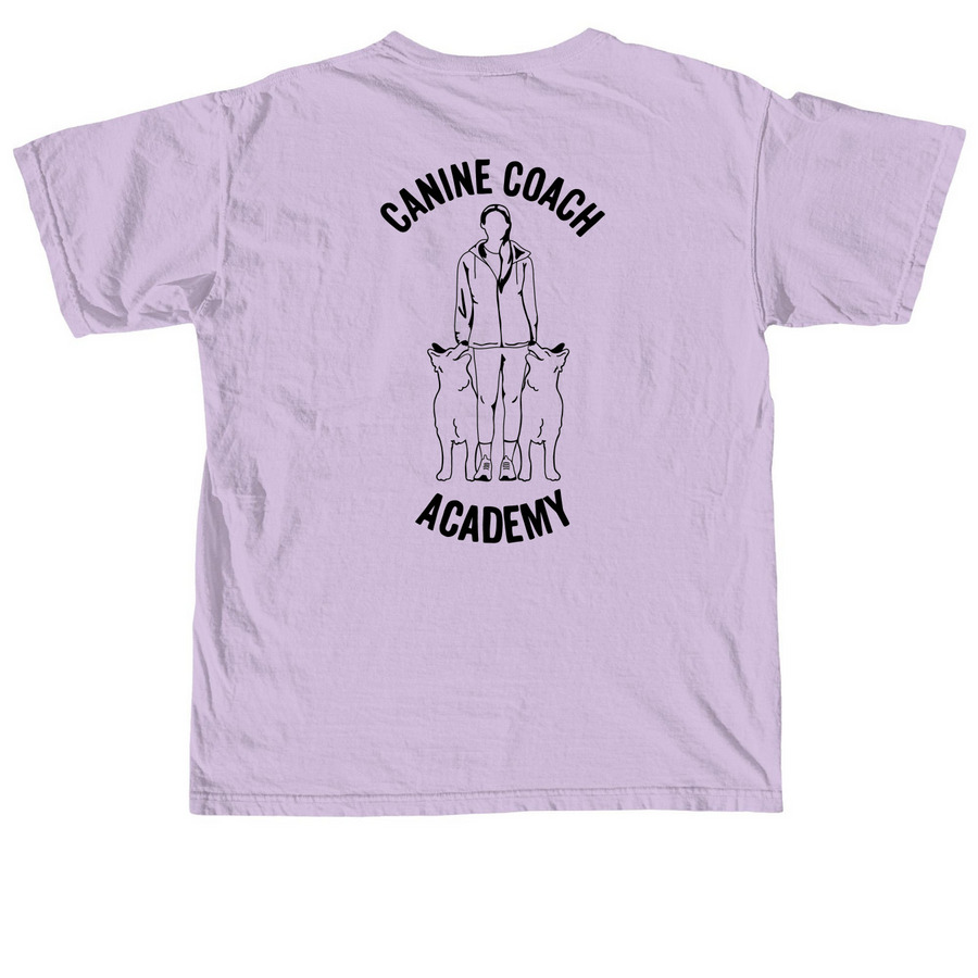 Canine Coach, a Orchid Comfort Colors Unisex Tee (back-view)