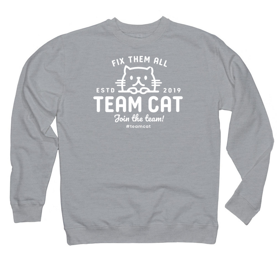 Join the team and FIX THEM ALL!&nbsp;, a Grey Heather Midweight Crewneck Sweatshirt