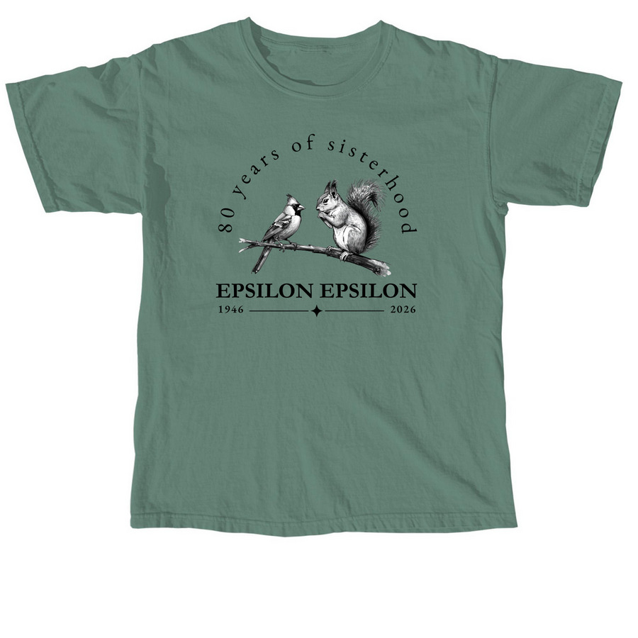 Epsilon Epsilon 80th Anniversary Tee, a Light Green Comfort Colors Unisex Tee