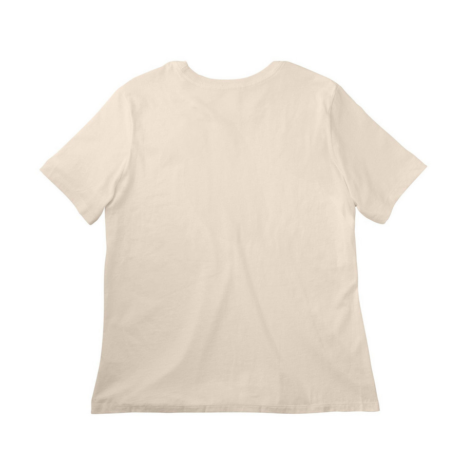 SAFE Logo Dark, a Natural Women?s Relaxed Cotton Tee (back-view)