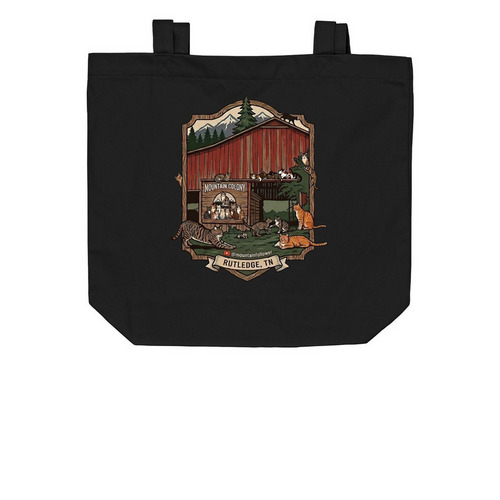 Mountain colony merchandise&nbsp;, a Black Organic Cotton Tote Bag