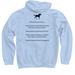 Life Lessons from Horses, a Light Blue Pullover Hoodie (back-view)