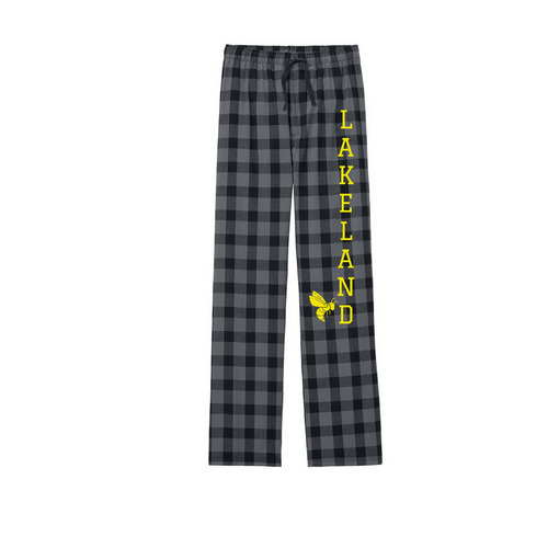 Lakeland High School, a Grey/ Black Buffalo Check Flannel Pajama Pant