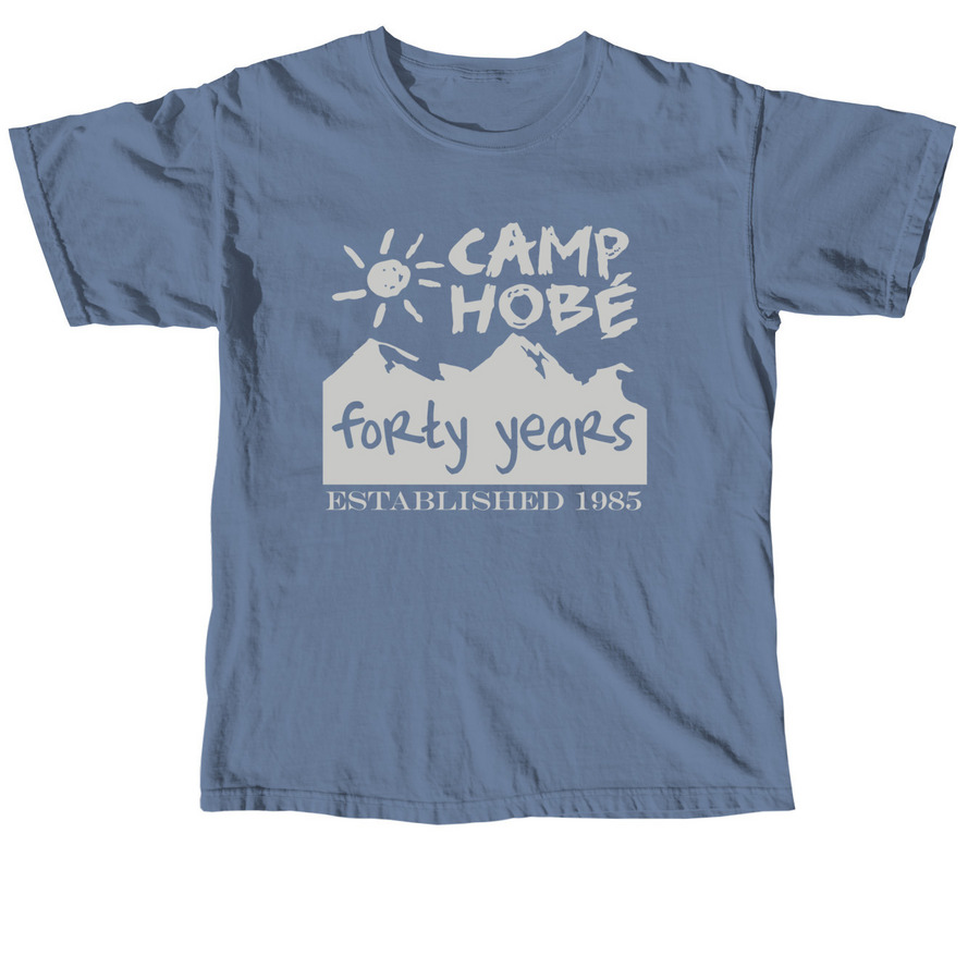 Forty Years of Camp!, a Blue Jean Comfort Colors Unisex Tee