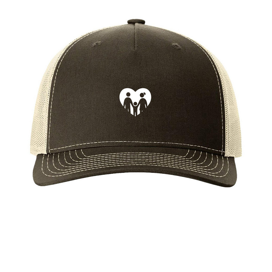 Hats Off to Awareness, a Chocolate Chip/ Birch Printed Five-Panel Trucker Cap