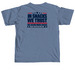 IN SNACKS WE TRUST OFFICIAL, a Blue Jean Comfort Colors Unisex Tee (back-view)