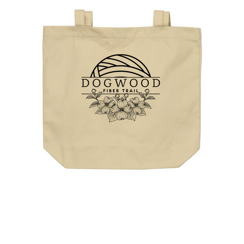 Dogwood Fiber Trail Bags - Black Logo, a Oyster Organic Cotton Tote Bag