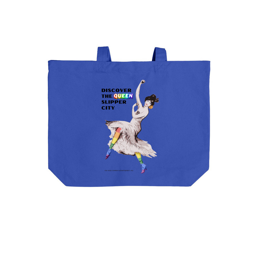 Pride 26 tote, a True Royal Cotton Canvas Tote Bag (back-view)