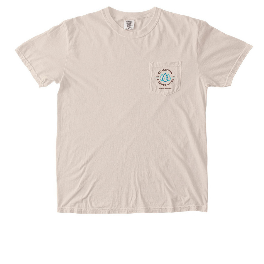 Poudre Watershed Pocket Tee, a Ivory Comfort Colors Pocket Tee