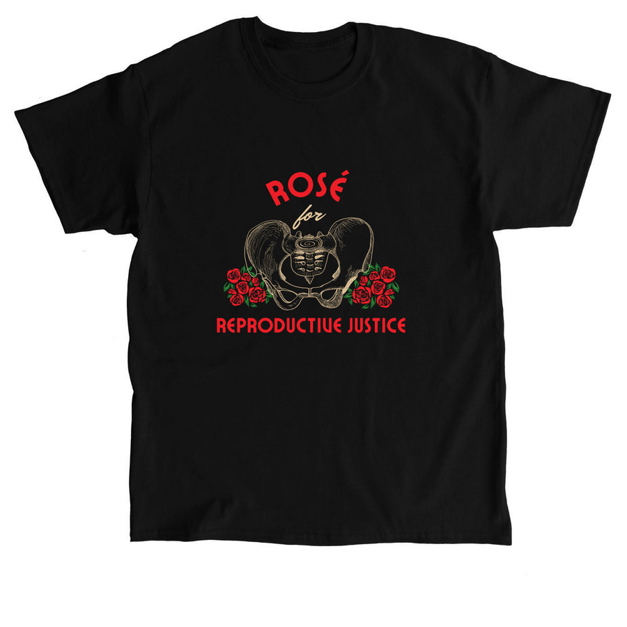 Rose for Reproductive Justice, a Black Classic Unisex Tee