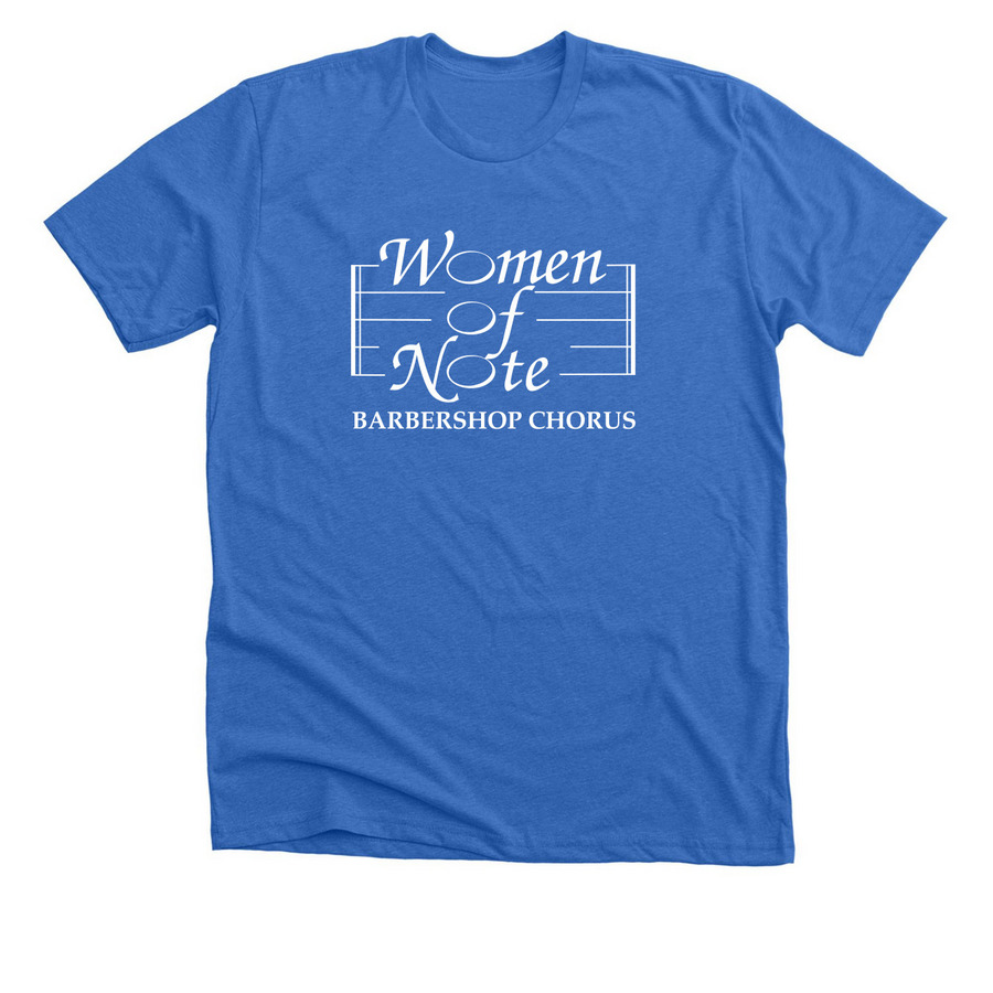 Women of Note Logo, a Heather True Royal Premium Unisex Tee