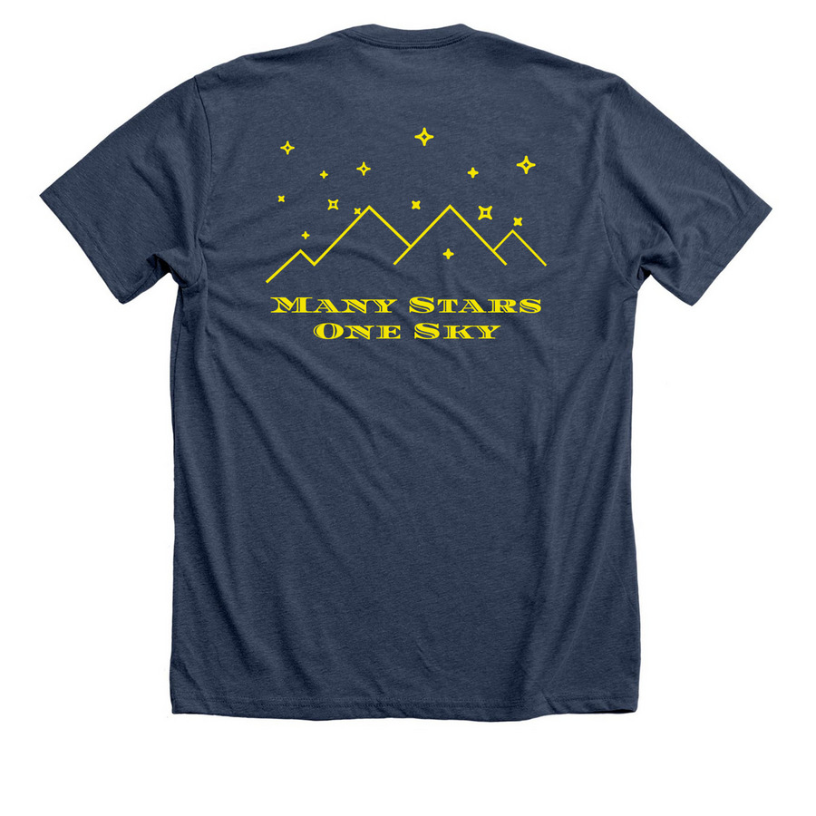 BPS&nbsp;, a Heather Navy Premium Unisex Tee (back-view)