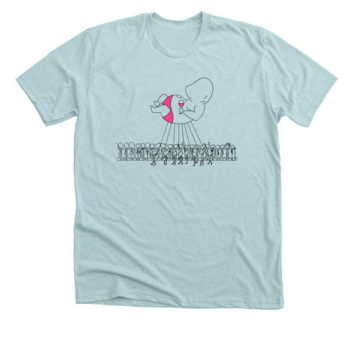 Fat & Light T-Shirt, a Heather Ice Blue Premium Unisex Tee