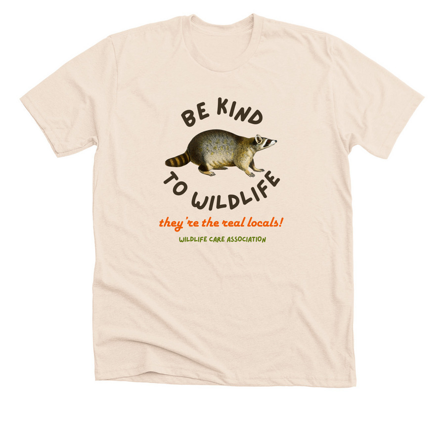 Be Kind to Raccoons!, a Heather Soft Cream Premium Unisex Tee