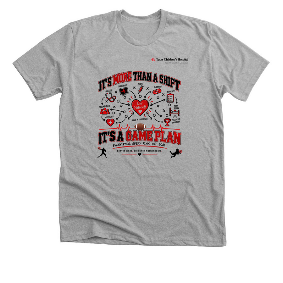 FOOTBALL SEASON IS HERE, a Athletic Heather Premium Unisex Tee
