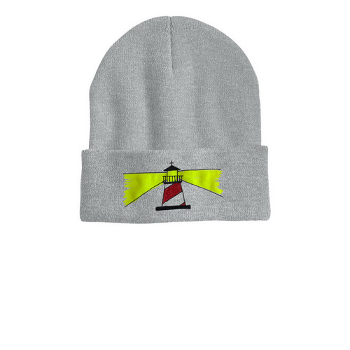 L-Beanies, a Heather Grey Printed Cuffed Beanie