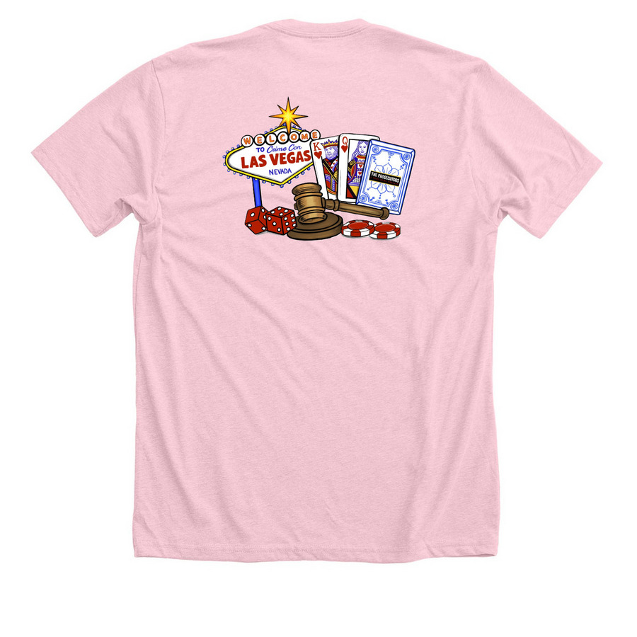 CC2026, a Heather Pink Premium Unisex Tee (back-view)