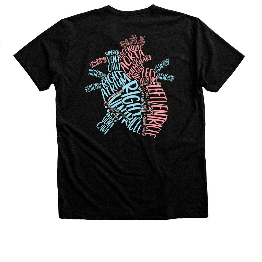 CVICU, a Black Heather Premium Unisex Tee (back-view)