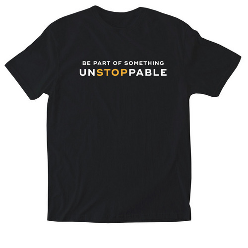 BE PART OF SOMETHING UNSTOPPABLE, a Black Softstyle Cotton Tee