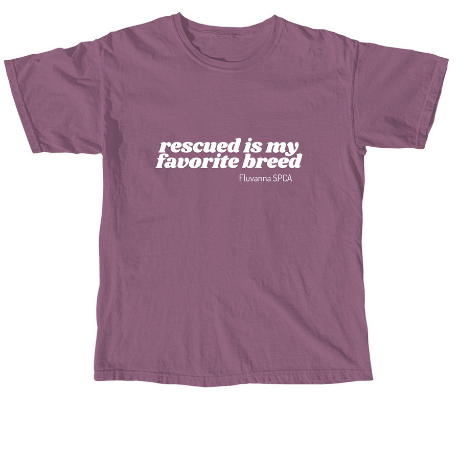 Rescued is my Favorite Breed, a Berry Comfort Colors Unisex Tee