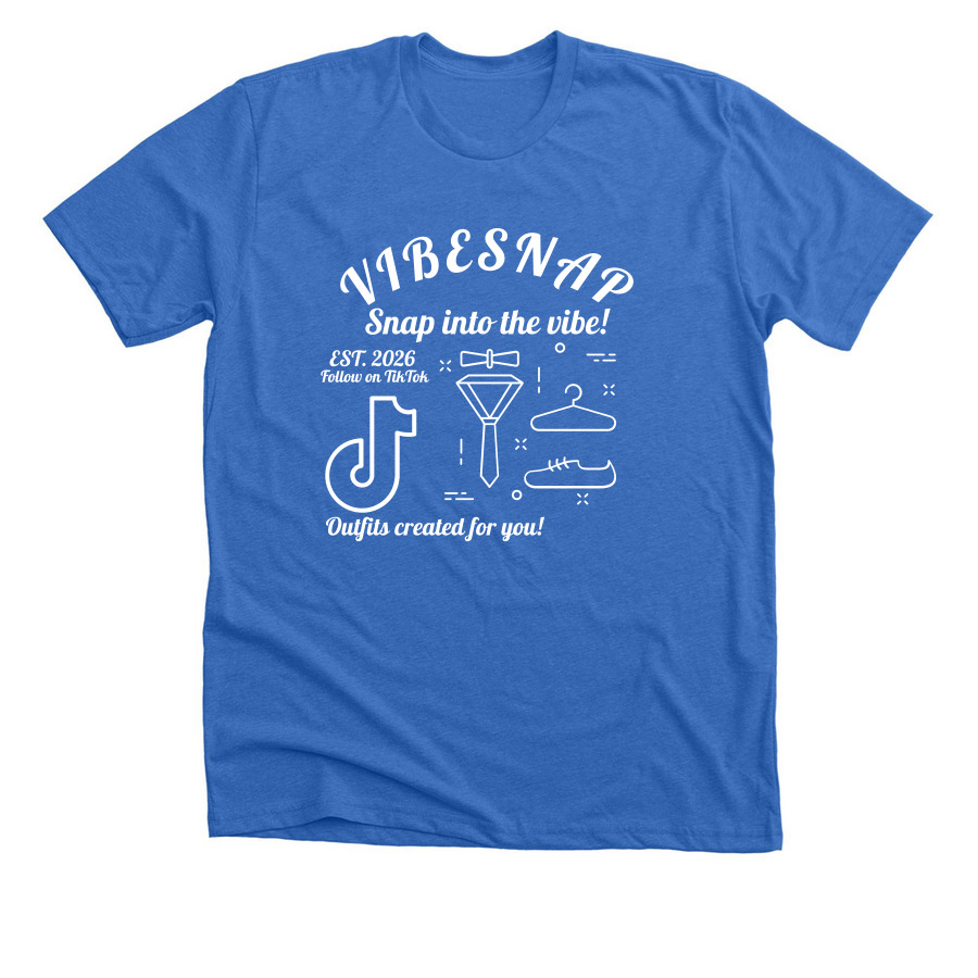 VIBESNAP MERCHANDISE&nbsp;, a Heather True Royal Premium Unisex Tee