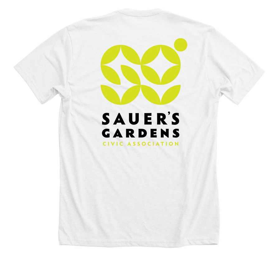 SGCA on White, a Solid White Blend Premium Unisex Tee (back-view)