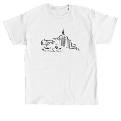 Church Outline - Black, a White Classic Unisex Tee