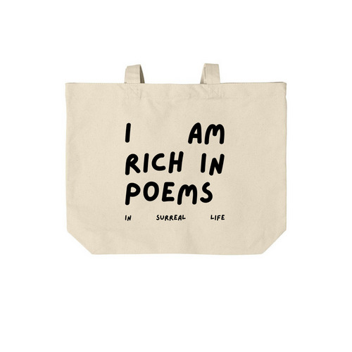 I AM RICH IN POEMS, a Natural Cotton Canvas Tote Bag