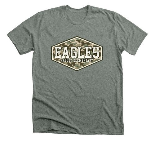 Haslet Camo, a Deep Heather Premium Unisex Tee