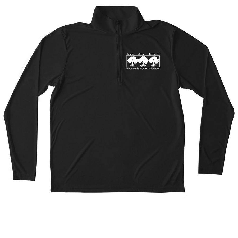 Adult Athletic Quarter-Zip, a Black Unisex Performance Quarter Zip Pullover