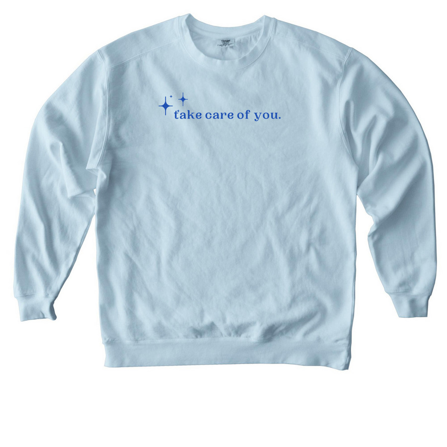 Well-being Check-in, blue, a Chambray Comfort Colors Crewneck Sweatshirt