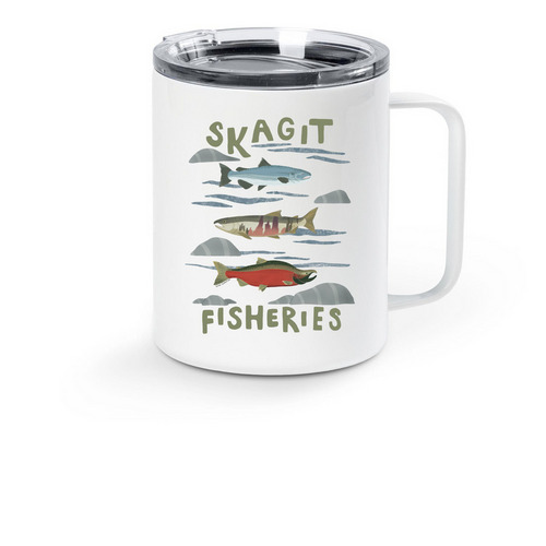 Swag Sale: Celebrate Spawner Season, a White Stainless Steel Travel Mug