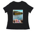 Women's poster tees, a Black Women's Relaxed V-Neck Tee