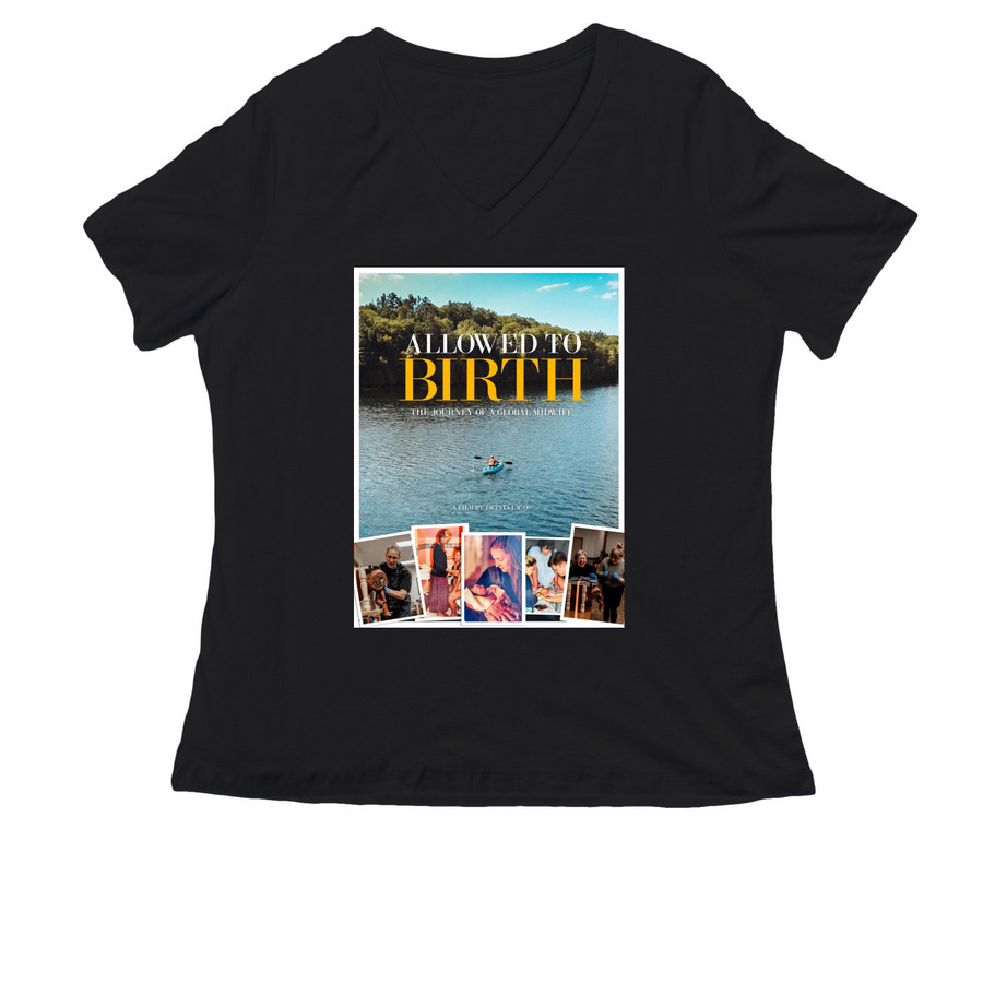 Women's poster tees, a Black Women's Relaxed V-Neck Tee