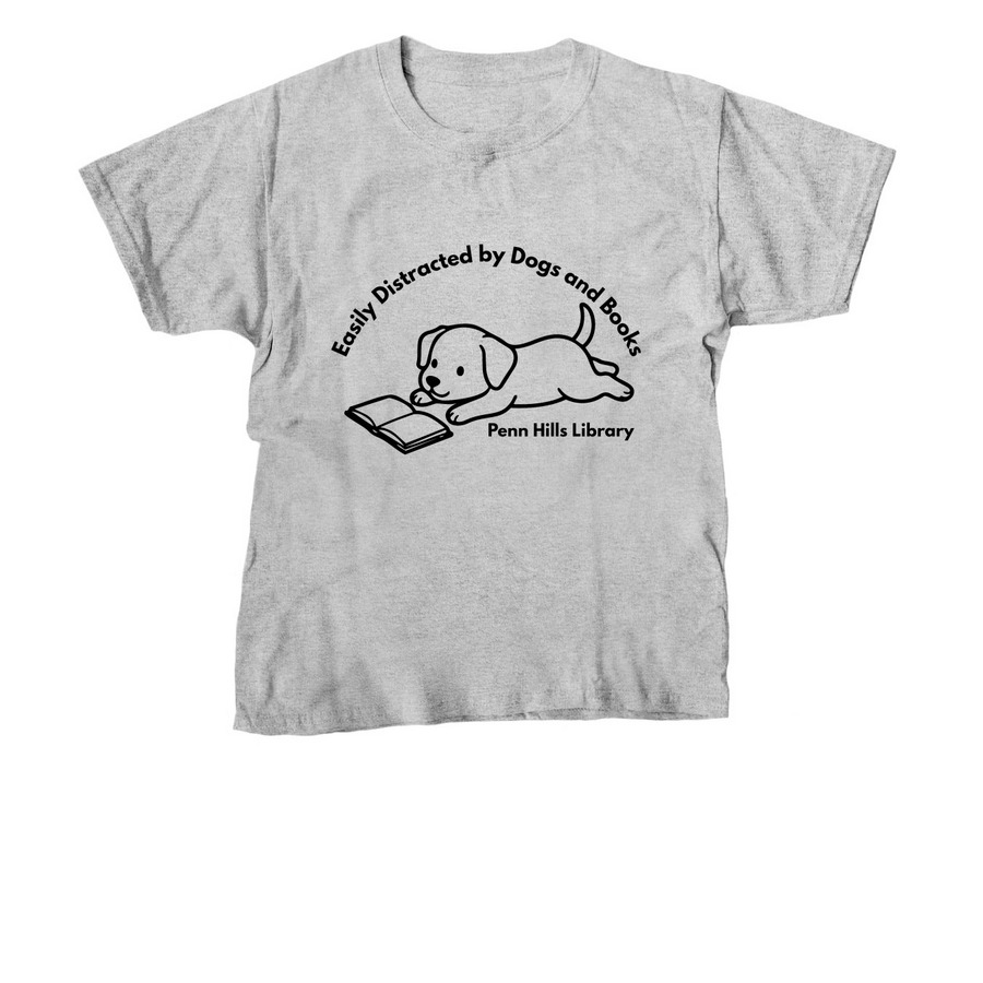 Dogs and Books&nbsp;, a Sport Grey Youth Unisex Tee