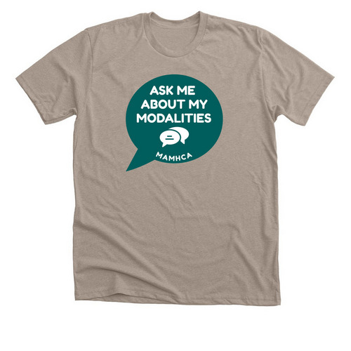 Ask Me About My Modalities, a Heather Stone Premium Unisex Tee