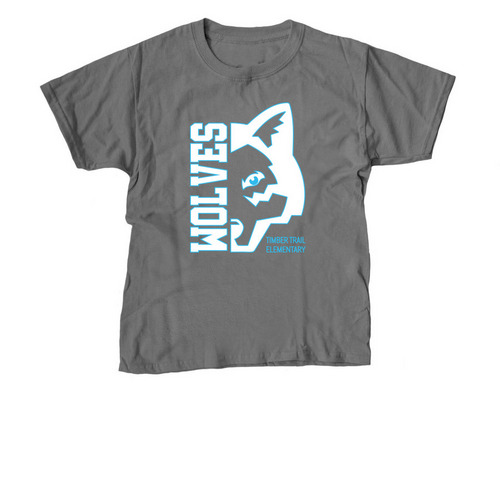 White Ink 'Wolves' Shirt, a Charcoal Youth Unisex Tee
