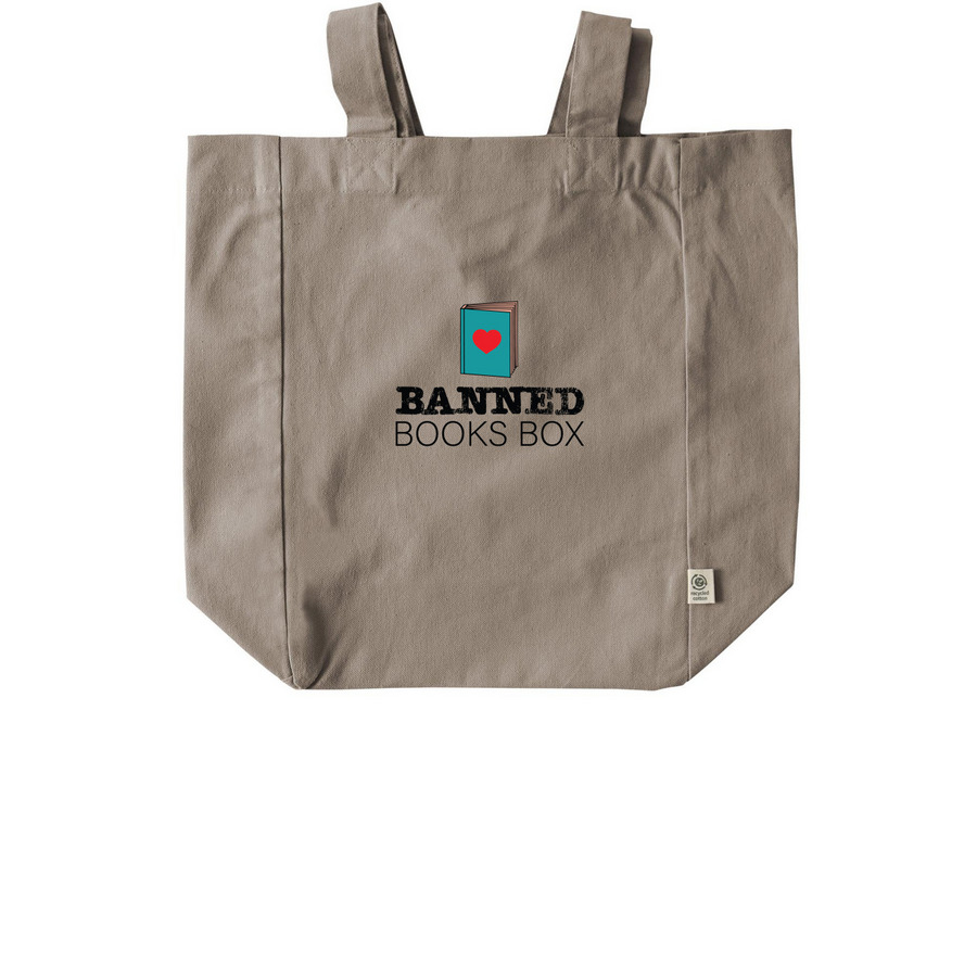Banned Books Box Totes, a Pumice Recycled Cotton Tote Bag