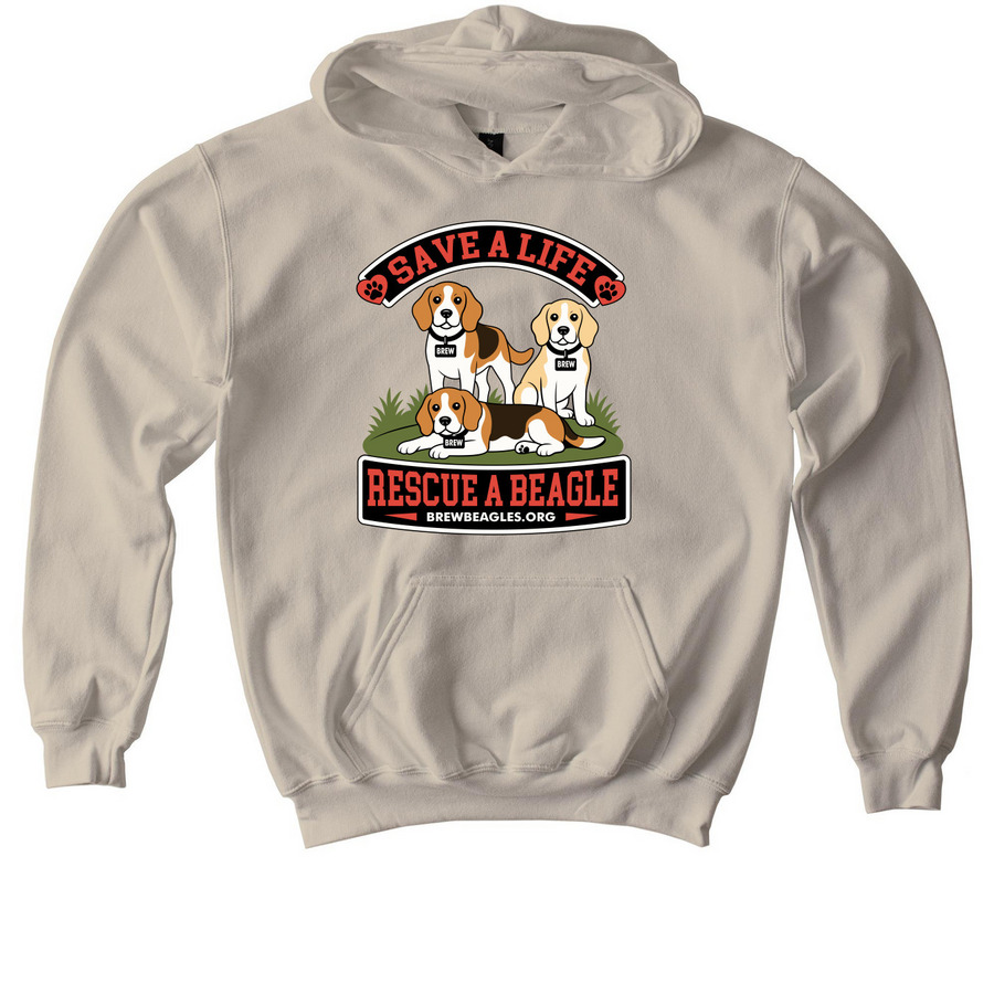 Save a Life - Front Design, a Sand Softstyle Youth Pullover Hoodie