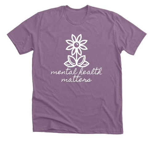 mental health matters, a Heather Purple Premium Unisex Tee
