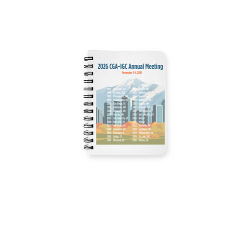 CGA-IGC 30th Annual Meeting Merch, a White Spiral Notebook